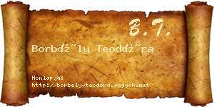 Borbély Teodóra névjegykártya